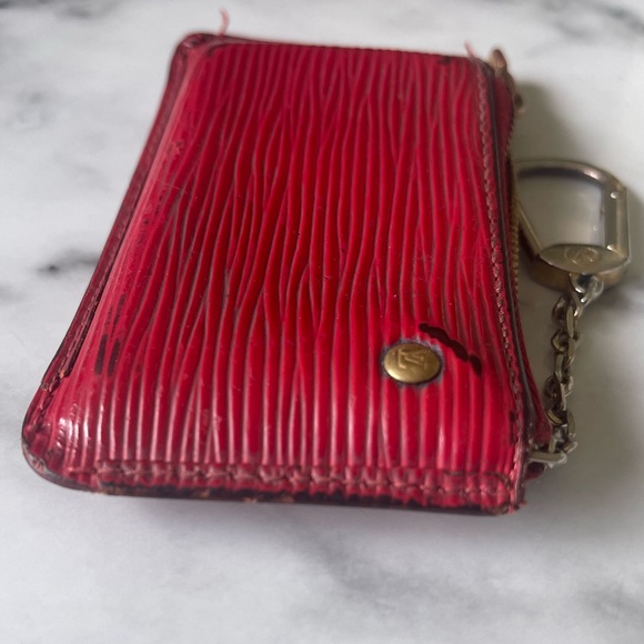 Louis Vuitton 💯 Authentic Red Epi Les Cles Leather Keychain Card Holder - Picture 6 of 9